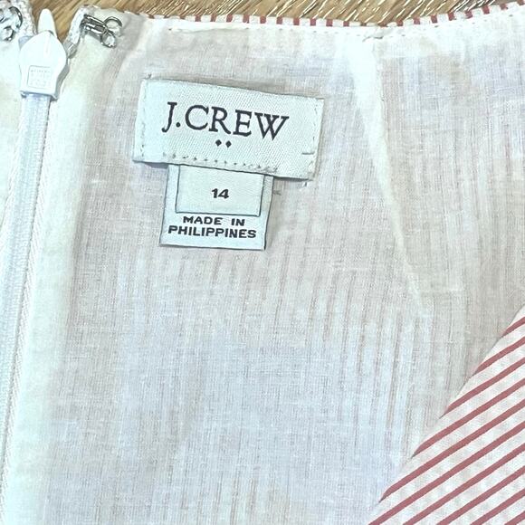 J.Crew Pink Seersucker Dress 14 Old Money Nautical Resort Preppy plus size - Picture 9 of 11